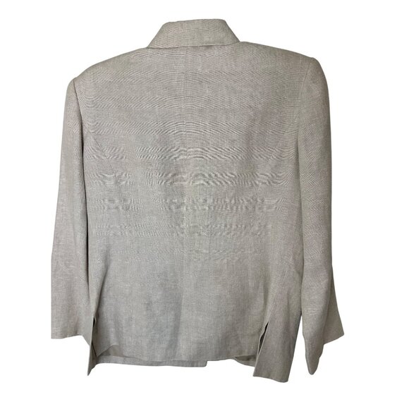 Talbots Womens Petite Ivory Linen Blazer Size 8P Button-Up Jacket With Pockets - Picture 2 of 7
